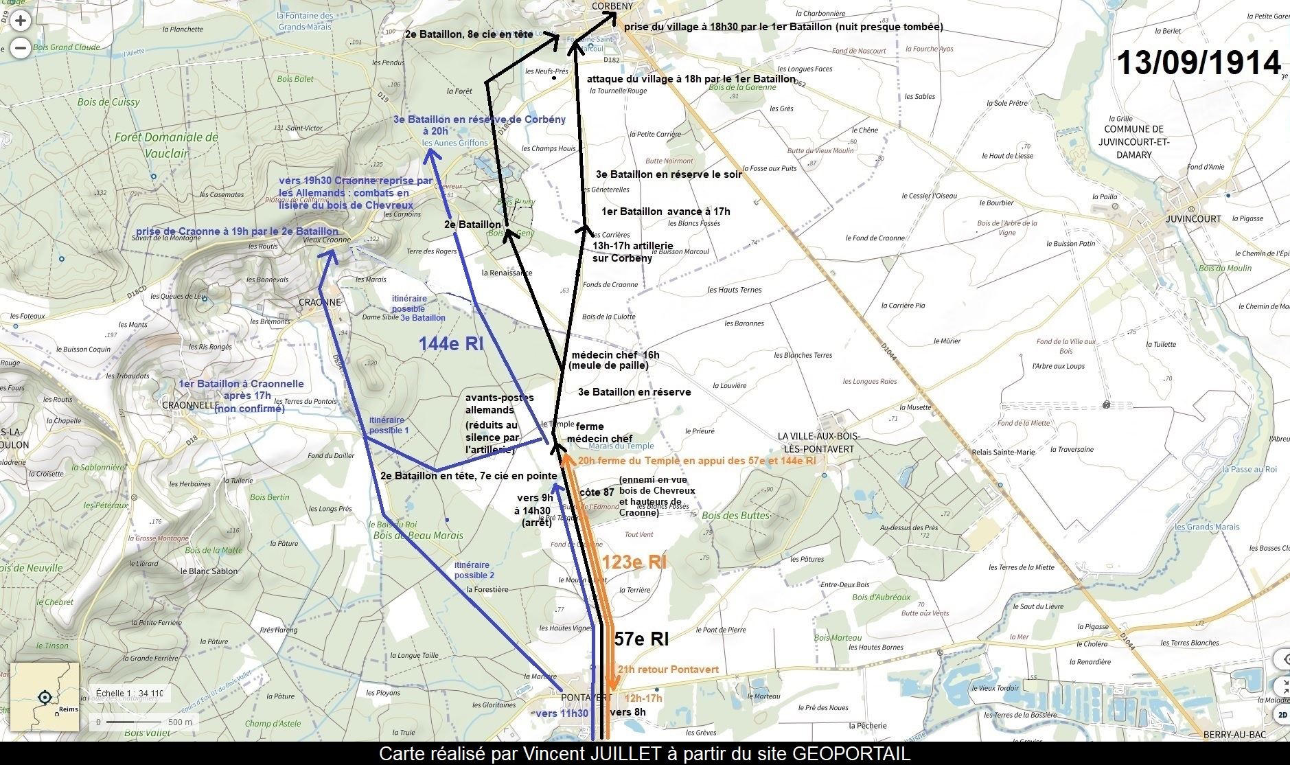 Carte 13 septembre 1914